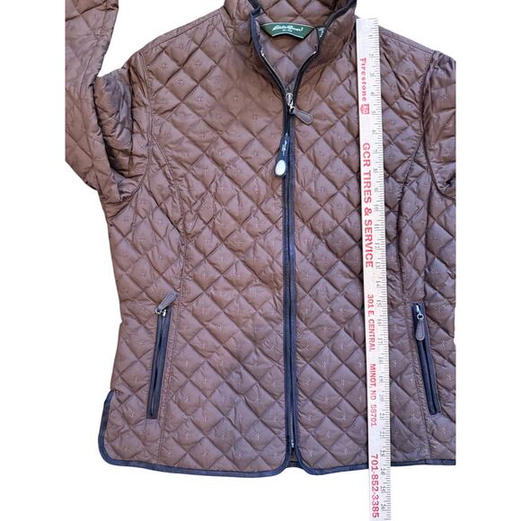 Eddie Bauer Goose Down Quilted Jacket Womens Medium Full Zip Pockets Lightweight - Picture 7 of 9